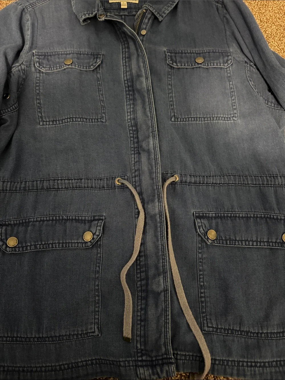 Calvin Klein Jeans Indigo Blue Utility Jacket with Drawstring - Picture 5 of 6